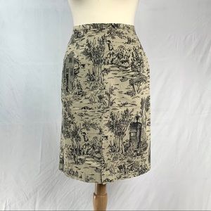 Harold’s Vintage Black & White Toile Print Skirt
